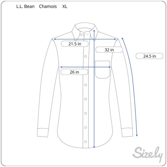 Vintage L.L. Bean Heavyweight Chamois Shirt Men's XL Blue 2 Pockets - Picture 6 of 6